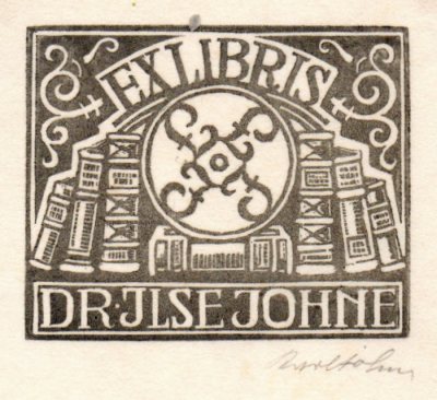 Karl Johne, Radierung, Ex libris Dr. Ilse Johne