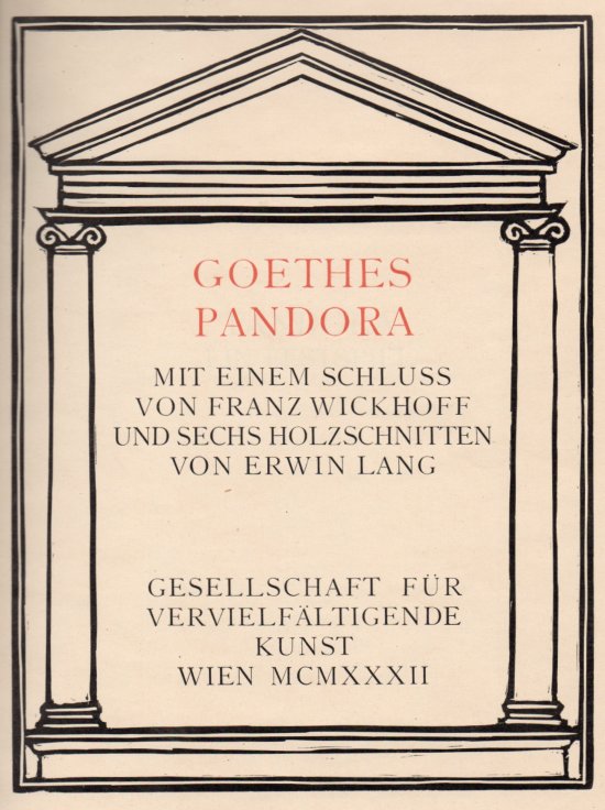 Erwin Lang, Goethes Pandora, 6 Farbholzschnitte 1932