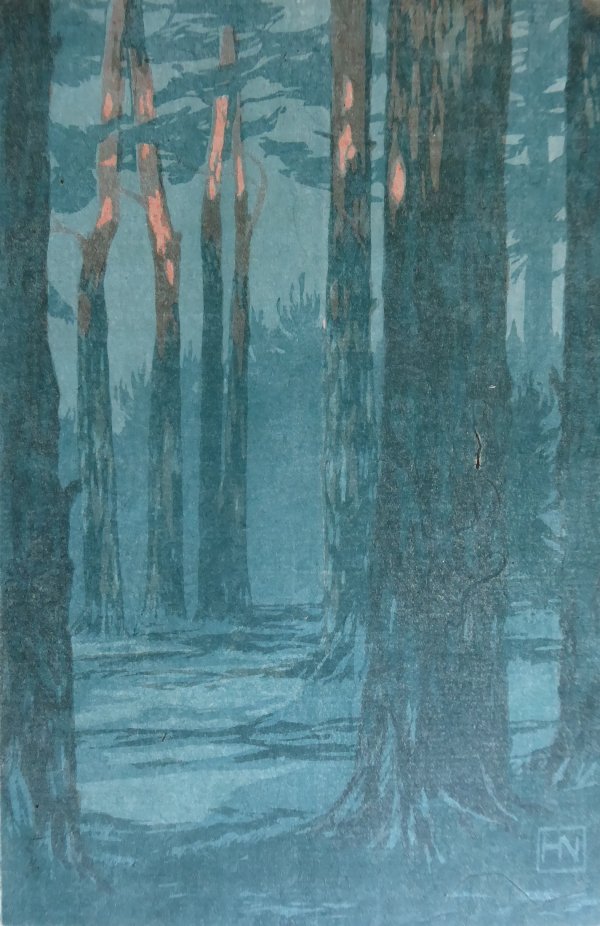 Hans Neumann jr, Letzte Sonnenstrahlen, Zeitschrift fr bildende Kunst, Farbholzschnitt 1910