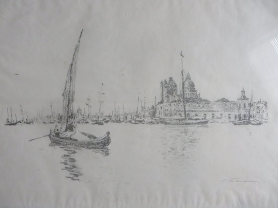 Carl Thiemann: Blick auf Venedig (Lithographie 1909)