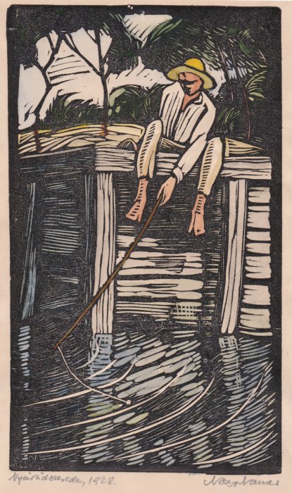 Nagy Sándor: Nyárádszereda (Linolschnitt 1928)