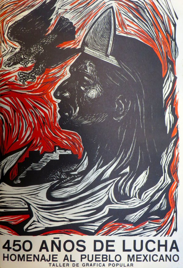 450 años de lucha: Homenaje al pueblo mexicano , Edición de Taller de Grafica Popular en Mexico (T.G.P.), 1960, 146 grabados en madera y litografías de 25 artistas mexicanos