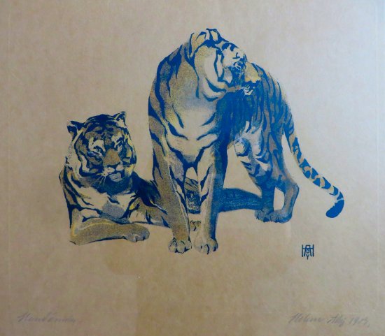 Helene Ady: Tiger (Lithographie 1913) 