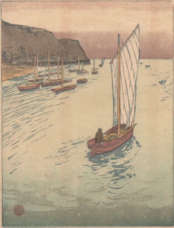 Berndt, Siegfried: Auf der Reede I (Farbholzschnitt 1911)