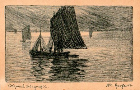Gerhardt: Segelboote (Lithografie/Postkarte)
