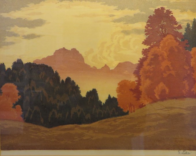 Engelbert Lap: Herbst (Farbholzschnitt)