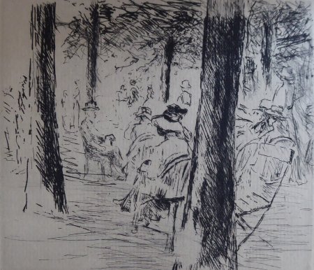Max Liebermann, Im Garten, Radierung