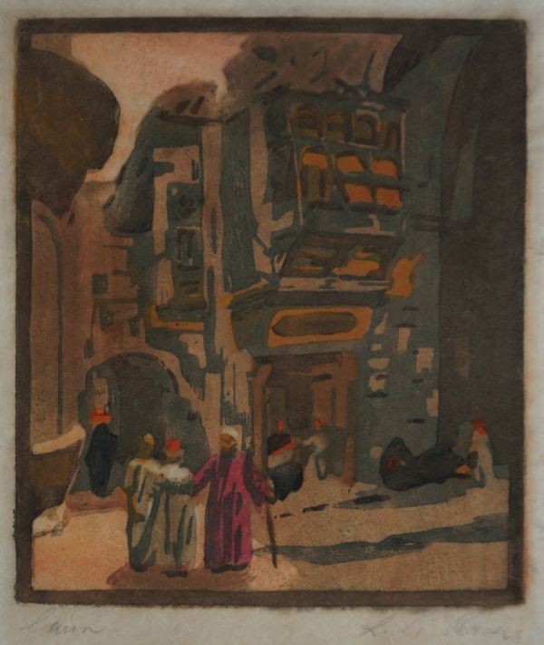 Isadora Reisser, Farbholzschnitt, Cairo