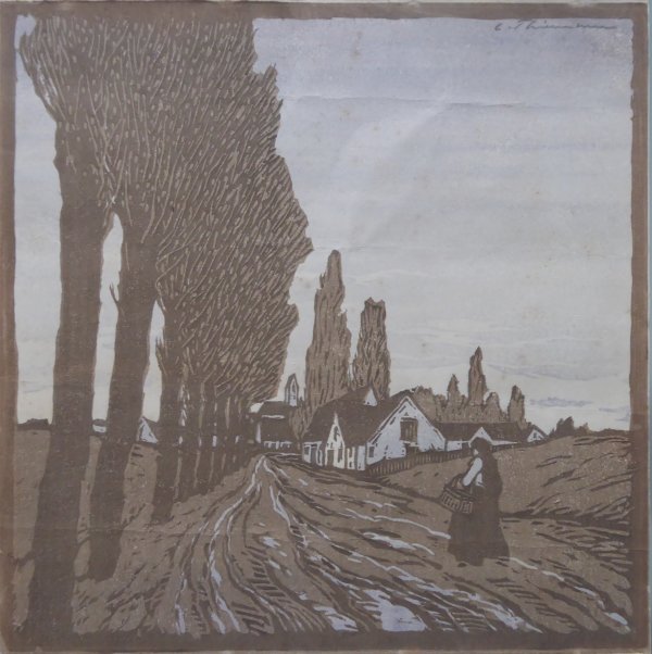 Carl Thiemann: Spthersbt (Farbholzschnitt 1913)