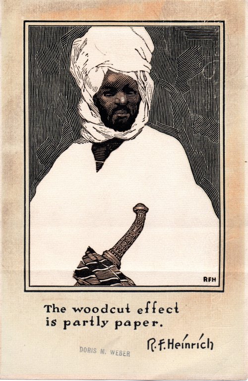 Roy Frederic Heinrich: The woodcut effect is partly paper (Farbholzschnitt)