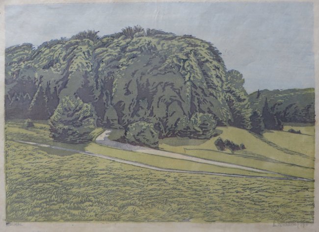 Paul Leschhorn: Waldecke  (Farbholzschnitt, 1916)