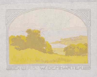 Peter, Alfred: Ex libris W. Demharter (Farbholzschnitt)