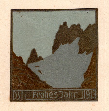 Daniel Staschus: Frohes Jahr 1913 (Farbholzschnitt)