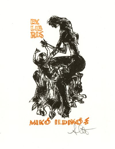 Stettner Bla: Ex Libris Mik Ildik  (Linolschnitt)